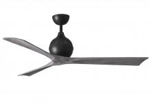 Matthews Fan Company IR3-BK-BW-60 - Irene-3 three-blade paddle fan in Matte Black finish with 60&#34; solid barn wood tone blades.