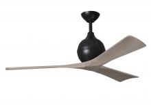Matthews Fan Company IR3-BK-GA-52 - Irene-3 three-blade paddle fan in Matte Black finish with 52&#34; gray ash tone blades.