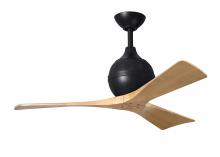 Matthews Fan Company IR3-BK-LM-42 - Irene-3 three-blade paddle fan in Matte Black finish with 42&#34; light maple tone blades.