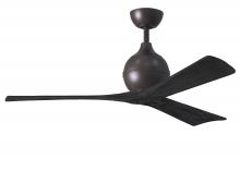 Matthews Fan Company IR3-TB-BK-52 - Irene-3 three-blade paddle fan in Textured Bronze finish with 52&#34; solid matte black wood blade