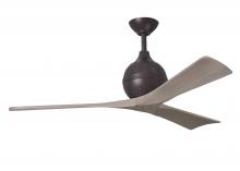 Matthews Fan Company IR3-TB-GA-52 - Irene-3 three-blade paddle fan in Textured Bronze finish with 52&#34; gray ash tone blades.