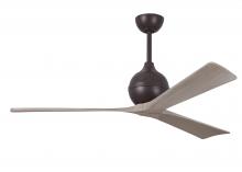 Matthews Fan Company IR3-TB-GA-60 - Irene-3 three-blade paddle fan in Textured Bronze finish with 60&#34; gray ash tone blades.