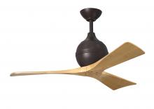 Matthews Fan Company IR3-TB-LM-42 - Irene-3 three-blade paddle fan in Textured Bronze finish with 42&#34; light maple tone blades.