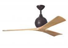 Matthews Fan Company IR3-TB-LM-52 - Irene-3 three-blade paddle fan in Textured Bronze finish with 52&#34; light maple tone blades.