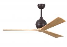 Matthews Fan Company IR3-TB-LM-60 - Irene-3 three-blade paddle fan in Textured Bronze finish with 60&#34; light maple tone blades.