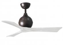 Matthews Fan Company IR3-TB-MWH-42 - Irene-3 three-blade paddle fan in Textured Bronze finish with 42&#34; solid matte white wood blade