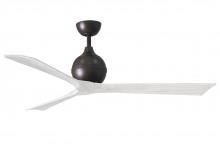 Matthews Fan Company IR3-TB-MWH-60 - Irene-3 three-blade paddle fan in Textured Bronze finish with 60&#34; solid matte white wood blade