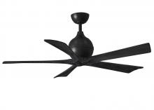 Matthews Fan Company IR5-BK-BK-52 - Irene-5 five-blade paddle fan in Matte Black finish with 52&#34; solid matte black wood blades.