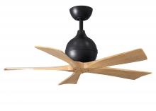 Matthews Fan Company IR5-BK-LM-42 - Irene-5 five-blade paddle fan in Matte Black finish with 42&#34; with light maple blades.