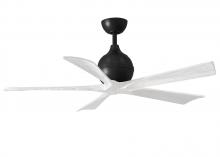 Matthews Fan Company IR5-BK-MWH-52 - Irene-5 five-blade paddle fan in Matte Black finish with 52&#34; solid matte white wood blades.