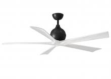 Matthews Fan Company IR5-BK-MWH-60 - Irene-5 five-blade paddle fan in Matte Black finish with 60&#34; solid matte white wood blades.