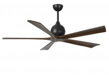 Matthews Fan Company IR5-BK-WA-60 - Irene-5 five-blade paddle fan in Matte Black finish with 60&#34; solid walnut tone blades.