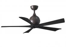 Matthews Fan Company IR5-TB-BK-52 - Irene-5 five-blade paddle fan in Textured Bronze finish with 52&#34; solid matte black wood blades