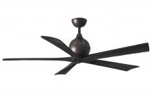 Matthews Fan Company IR5-TB-BK-60 - Irene-5 five-blade paddle fan in Textured Bronze finish with 60&#34; solid matte black wood blades