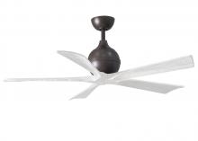 Matthews Fan Company IR5-TB-MWH-52 - Irene-5 five-blade paddle fan in Textured Bronze finish with 52&#34; solid matte white wood blades