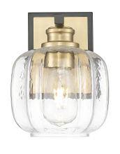 Acclaim Lighting IN40030BK - Oxley 6.5&#34; in. Matte Black and Brass 1-Light Sconce With Clear Glass Globe