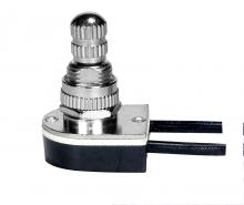 Satco Products Inc. 80/1133 - On-Off Metal Rotary Switch; 3/8&#34; Metal Bushing; Single Circuit; 6A-125V, 3A-250V Rating; Nickel