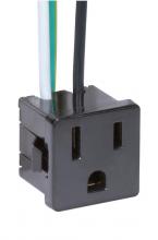 Satco Products Inc. 80/1142 - 3 Wire, 2 Pole Snap-In Convenience Outlet, Opening Size: 1&#34; x 1&#34; x 1&#34; Rated: 15A-125V