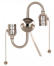 Satco Products Inc. 80/1269 - Twin Pull Chain Brite Gilt with End Ball; 14&#34; 18/2 SPT-2 105C Clear Silver Wire 18 AWM 105C