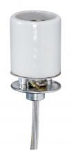 Satco Products Inc. 80/2384 - Keyless Porcelain Socket With 1/8 IPS Cap; 6&#34; 18/3 SVT Silver 105C; CSSNP Screw Shell; Glazed;