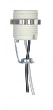 Satco Products Inc. 80/2543 - Threaded Porcelain Candelabra Socket; 2&#34; Height; 7/8&#34; Diameter; 18&#34; 18 UL 1015 B/W Leads