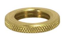 Satco Products Inc. 90/003 - Brass Round Knurled Locknut; 9/16&#34; Diameter; 1/8 IP; 3/32&#34; Thick; Burnished And Lacquered