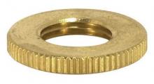 Satco Products Inc. 90/004 - Brass Round Knurled Locknut; 3/4&#34; Diameter; 1/8 IP; 3/32&#34; Thick; Burnished And Lacquered