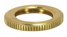 Satco Products Inc. 90/014 - Brass Round Knurled Locknut; 1/4 IP; 3/4&#34; Diameter; 1/8&#34; Thick; Burnished And Lacquered