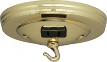 Satco Products Inc. 90/041 - Canopy Kit With Convenience Outlet; Brass Finish; 5&#34; Diameter; 7/16&#34; Center Hole; 2-8/32 Bar