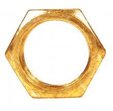 Satco Products Inc. 90/1036 - Steel Locknut; 1/8 IP; 9/16&#34; Hexagon; 1/8&#34; Thick; Brass Plated Finish