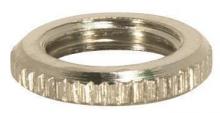 Satco Products Inc. 90/1042 - Brass Round Knurled Locknut; 9/16&#34; Diameter; 1/8 IP; 3/32&#34; Thick; Nickel Plated Finish
