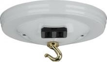 Satco Products Inc. 90/1072 - Canopy Kit With Convenience Outlet; White Finish; 5&#34; Diameter; 7/16&#34; Center Hole; 2-8/32 Bar