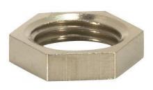 Satco Products Inc. 90/1385 - Brass Hexagon Locknut; 1/8 IP; 1/2&#34; Hexagon; 1/8&#34; Thick; Nickel Plated Finish