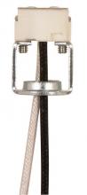 Satco Products Inc. 90/1553 - Round Porcelain Halogen Socket; G4-GX5.3-GY6.35 Base; 1/8 IP Hickey; 8&#34; SF-1 200C Leads; 1&#34;
