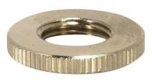 Satco Products Inc. 90/1577 - Brass Round Knurled Locknut; 3/4&#34; Diameter; 1/8 IP; 3/32&#34; Thick; Nickel Plated Finish
