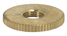Satco Products Inc. 90/1601 - Brass Round Knurled Locknut; 1/8 IP; 1&#34; Diameter; 1/8&#34; Thick; Unfinished