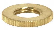Satco Products Inc. 90/1623 - Brass Round Knurled Locknut; 1/8 IP; 3/4&#34; Diameter; 3/32&#34; Thick; Unfinished