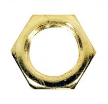 Satco Products Inc. 90/1646 - Steel Locknut; 1/8 IP; 1/2&#34; Hexagon; 3/16&#34; Thick; Brass Plated Finish