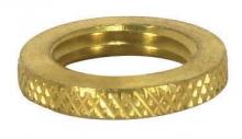 Satco Products Inc. 90/1699 - Brass Round Knurled Locknut; 9/16&#34; Diameter; 1/8 IP; 3/32&#34; Thick; Unfinished
