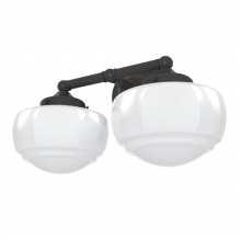 Hunter 19458 - Hunter Saddle Creek Noble Bronze with Cased White Glass 2 Light Bathroom Vanity Wall Light Fixture