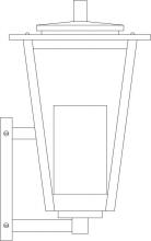 Arroyo Craftsman BRB-8CLR/WHT-BK - 8&#34; brighton wall mount