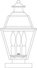 Arroyo Craftsman INC-8GRCLR-AB - 8&#34; inverness column mount with glass roof