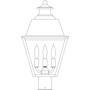 Arroyo Craftsman INP-10MRRM-AC - 10&#34; inverness post mount with metal roof