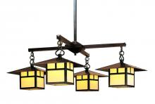 Arroyo Craftsman MCH-12/4TCR-BZ - 12&#34; monterey 4 light chandelier with t-bar overlay