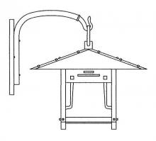 Arroyo Craftsman PDB-17GRC-P - 17&#34; pagoda wall bracket