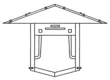 Arroyo Craftsman PDW-17GRC-BK - 17&#34; pagoda flush wall mount