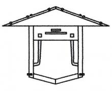 Arroyo Craftsman PDW-9GRC-RB - 9&#34; pagoda flush wall mount