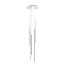 Dals PDLED120-5-WH - 5 Light Round CCT LED Duo-Light Cylinder Pendant Cluster