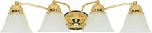 Nuvo 60/351 - Empire - 4 Light 29&#34; Vanity with Alabaster Glass - Polished Brass Finish