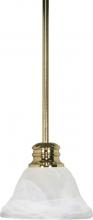 Nuvo 60/367 - Empire - 1 Light 7&#34; Mini Pendant with Alabaster Glass - Polished Brass Finish